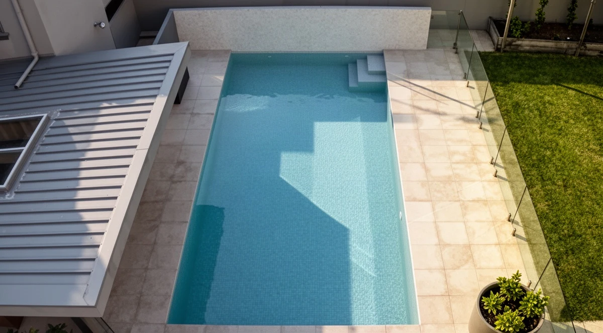 A pool in Toluca Lake with clear water