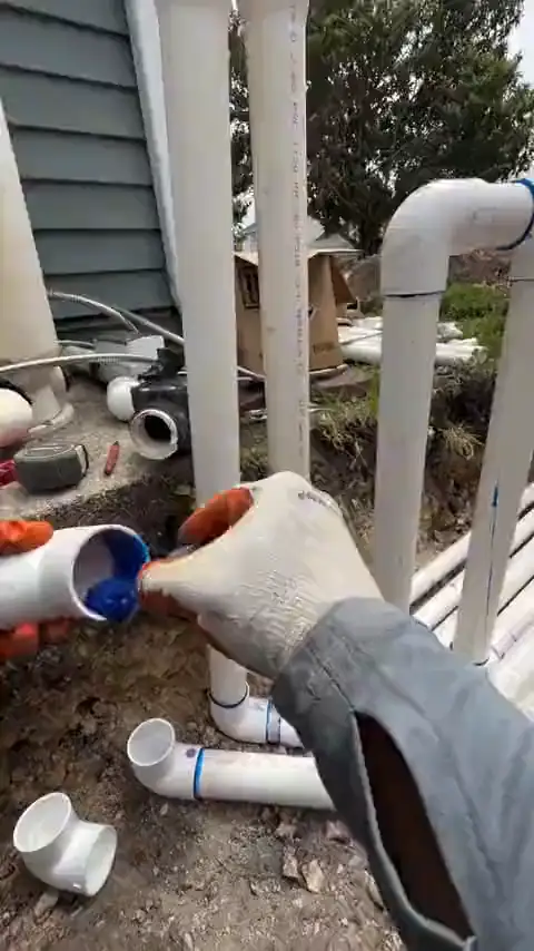 Building the equipment pad plumbing, joint by joint