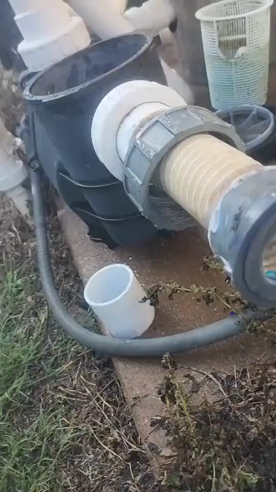 A flex pipe cut open — scale had closed it almost solid