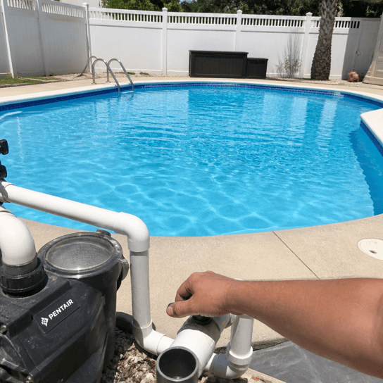 After: the same pool clear and swimmable
